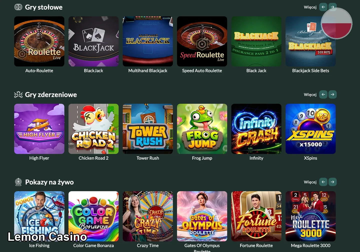Lemon Casino – gry i automaty