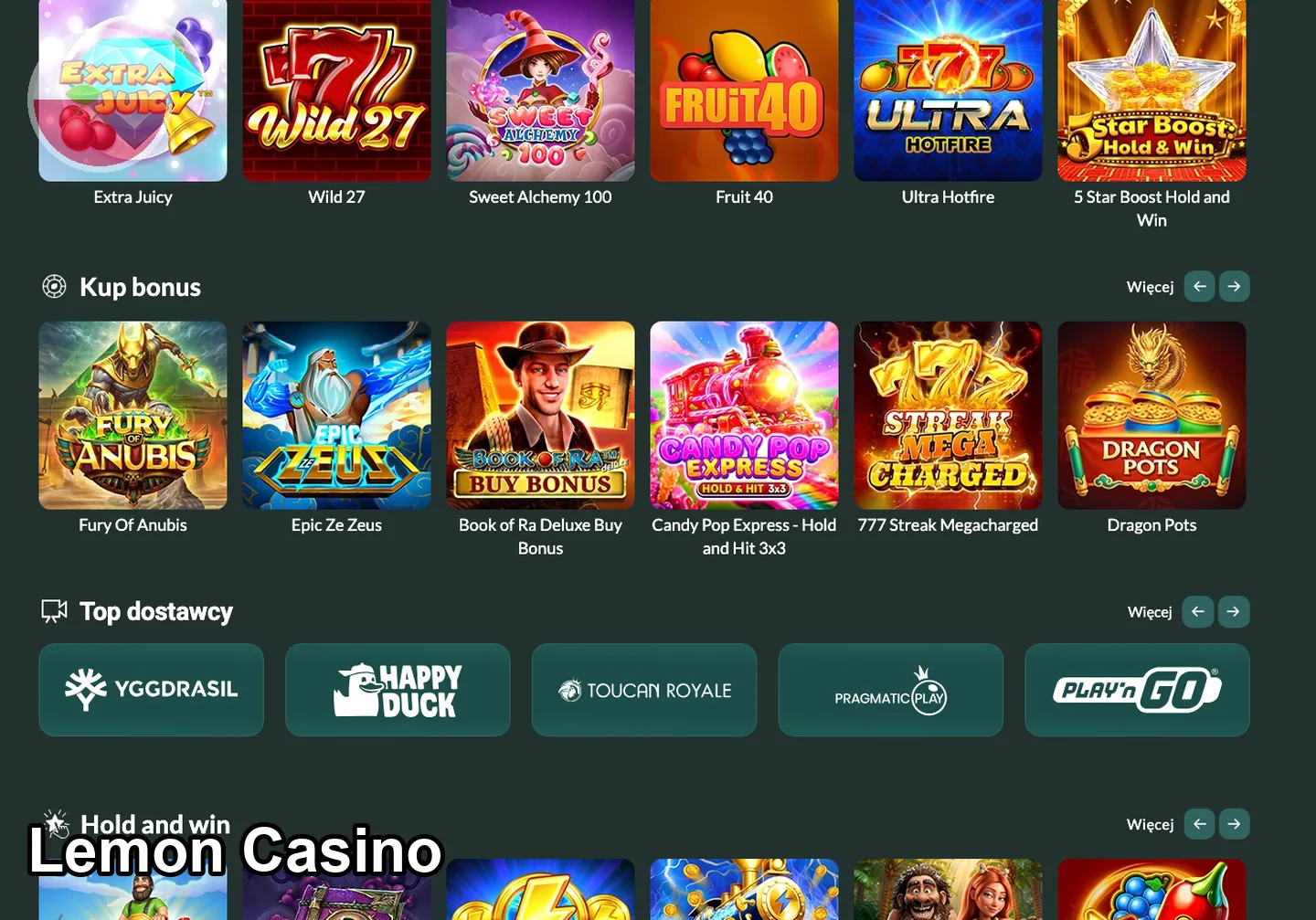 Lemon Casino – gry i automaty