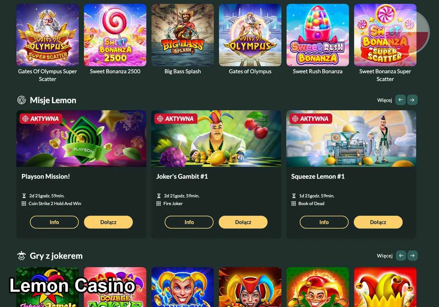 Lemon Casino – gry i automaty