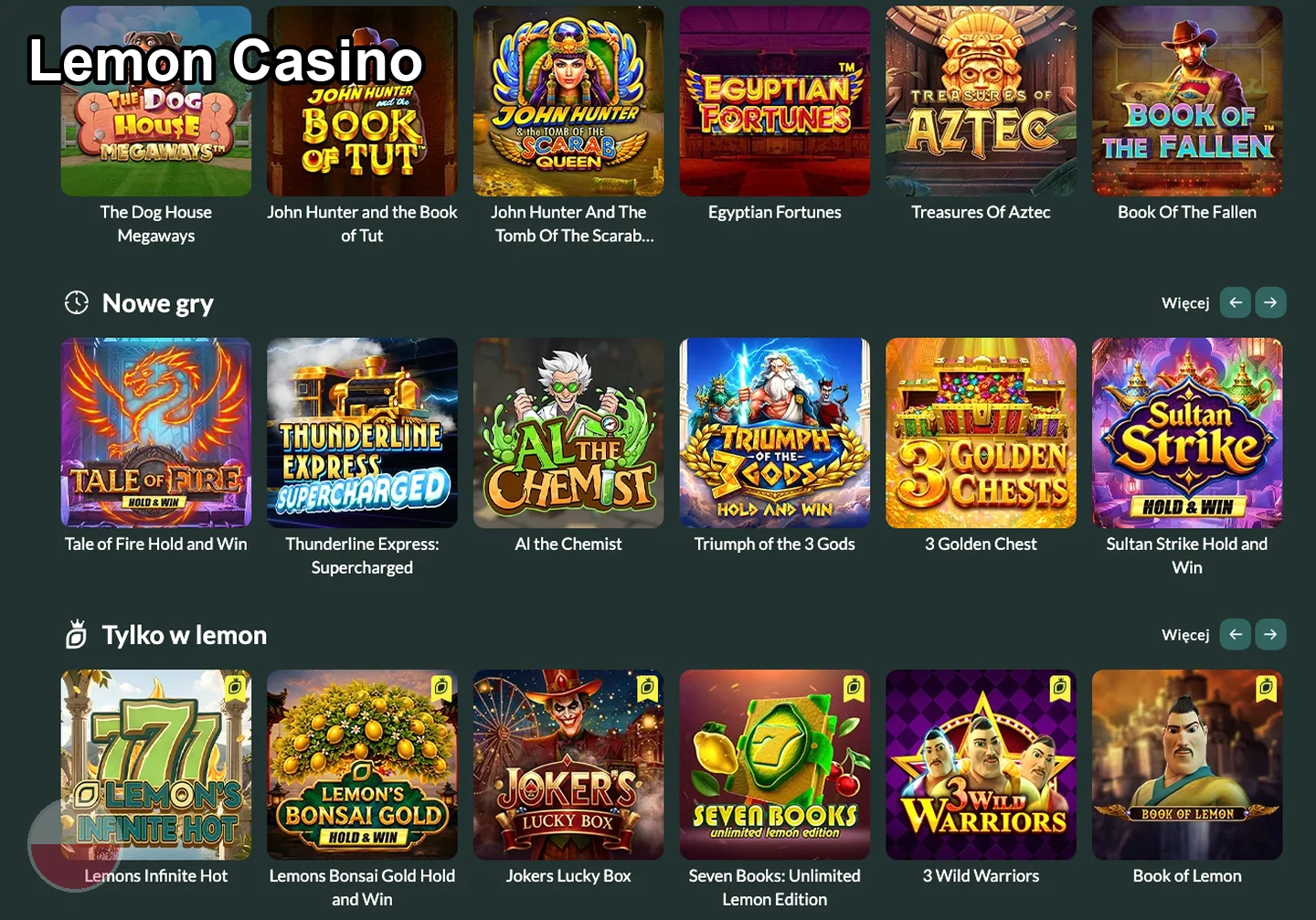 Lemon Casino – gry i automaty