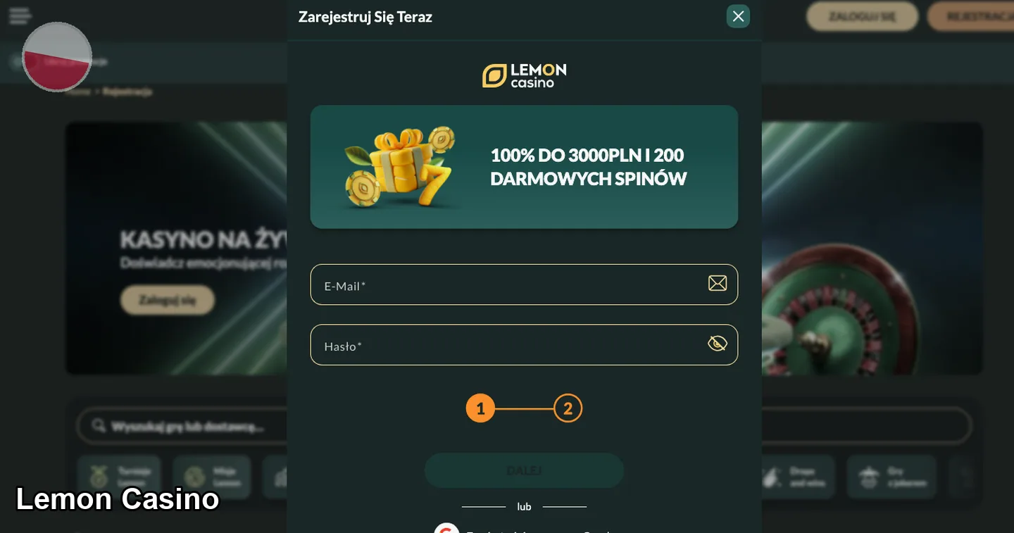 Lemon Casino – rejestracja