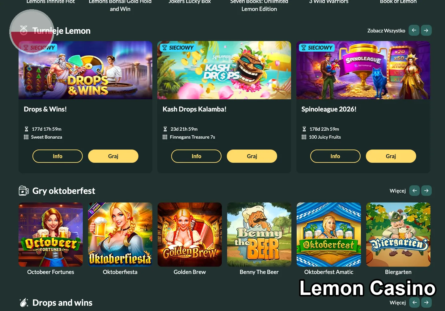 Lemon Casino – gry i automaty
