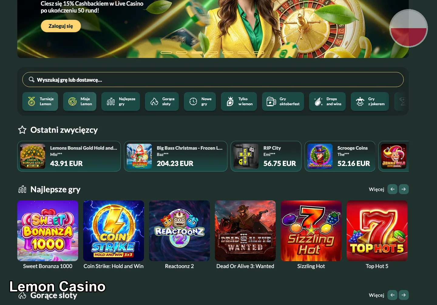 Lemon Casino – gry i automaty