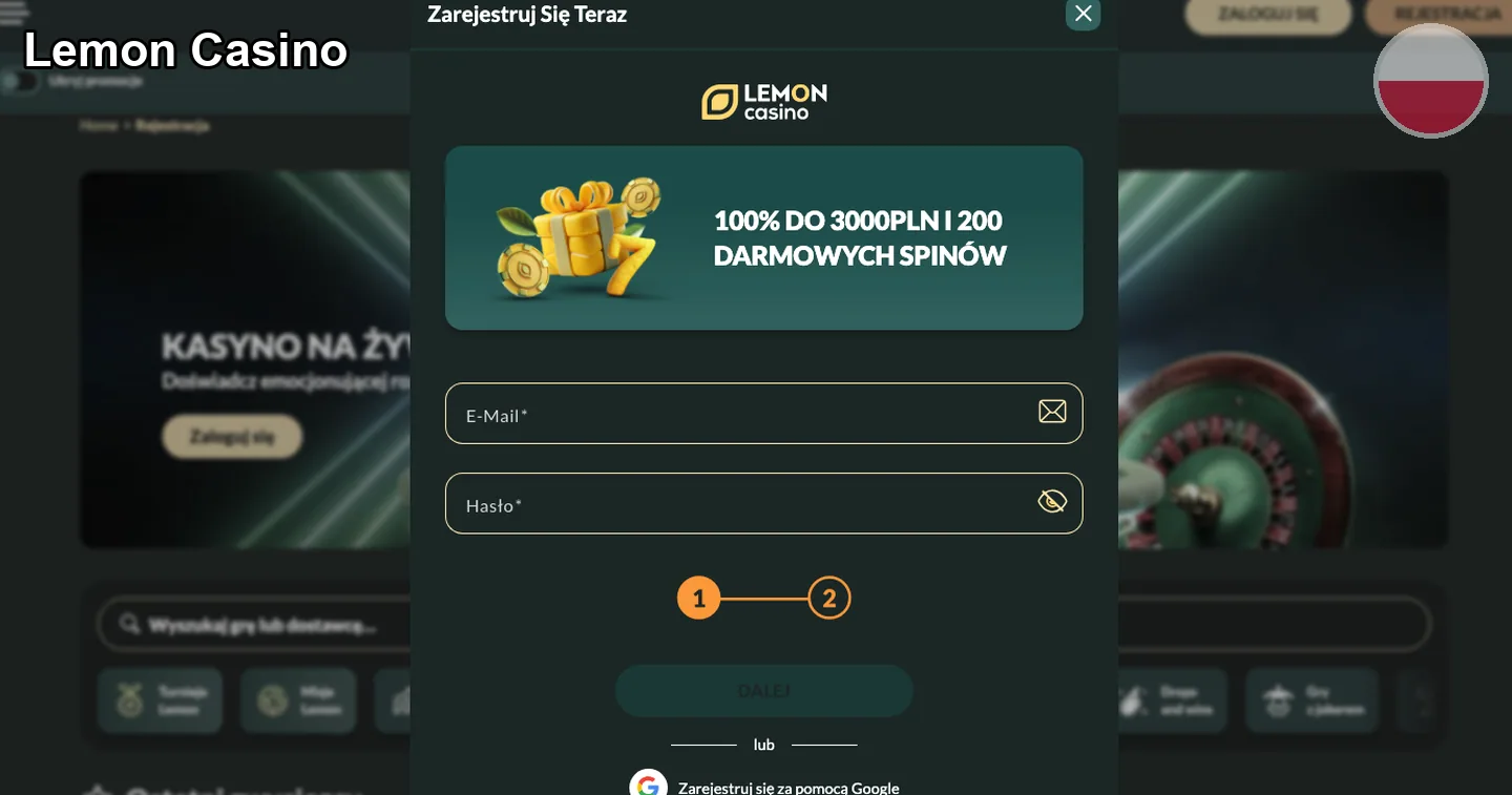 Lemon Casino – rejestracja