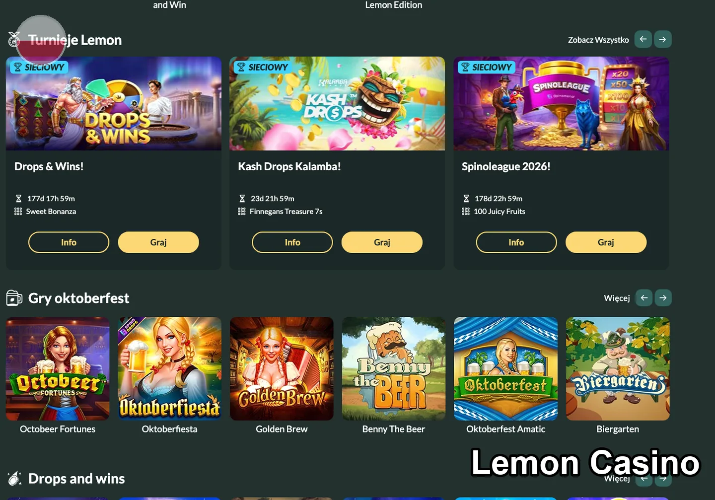 Lemon Casino – gry i automaty