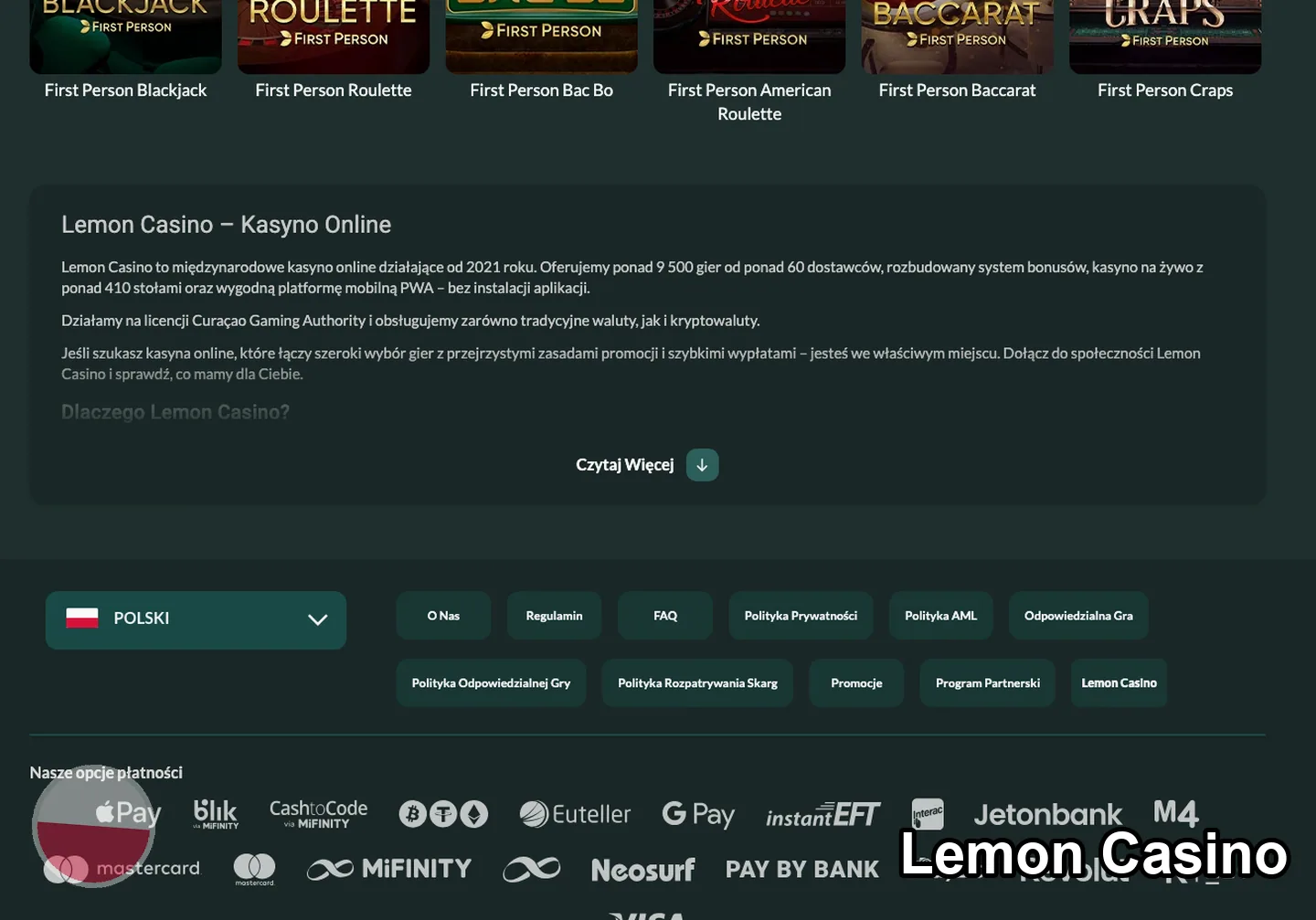 Lemon Casino – gry i automaty