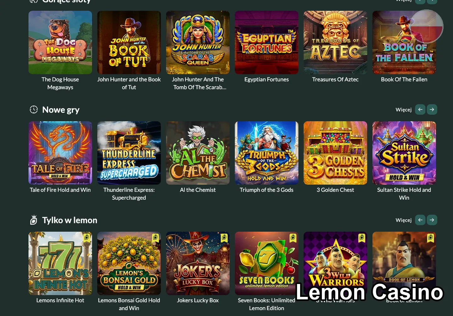 Lemon Casino – gry i automaty