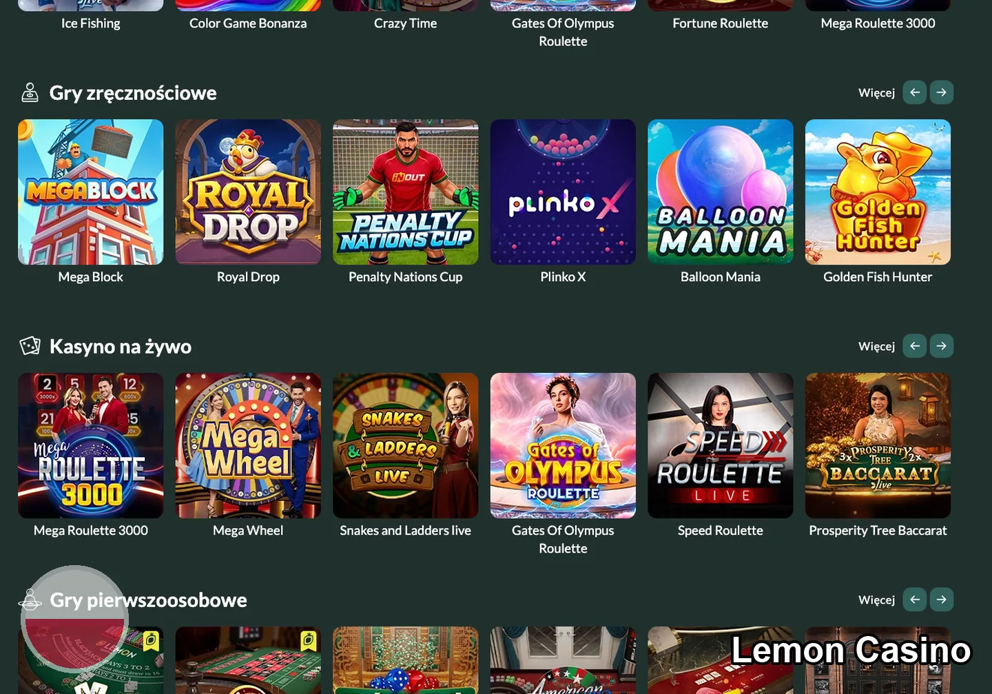 Lemon Casino – gry i automaty