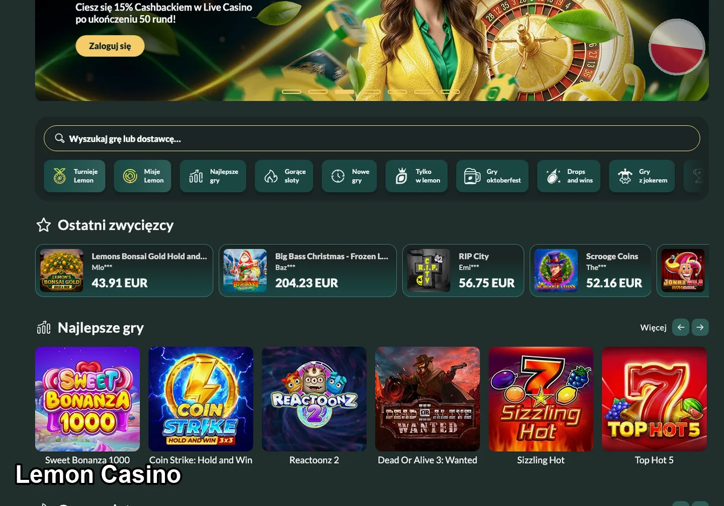 Lemon Casino – gry i automaty