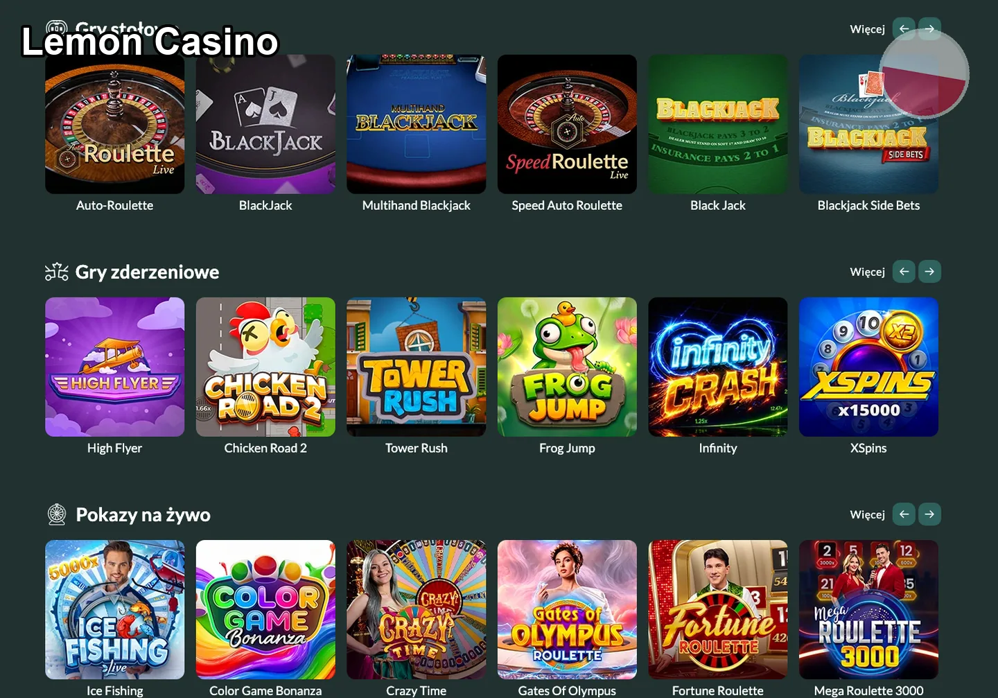 Lemon Casino – gry i automaty