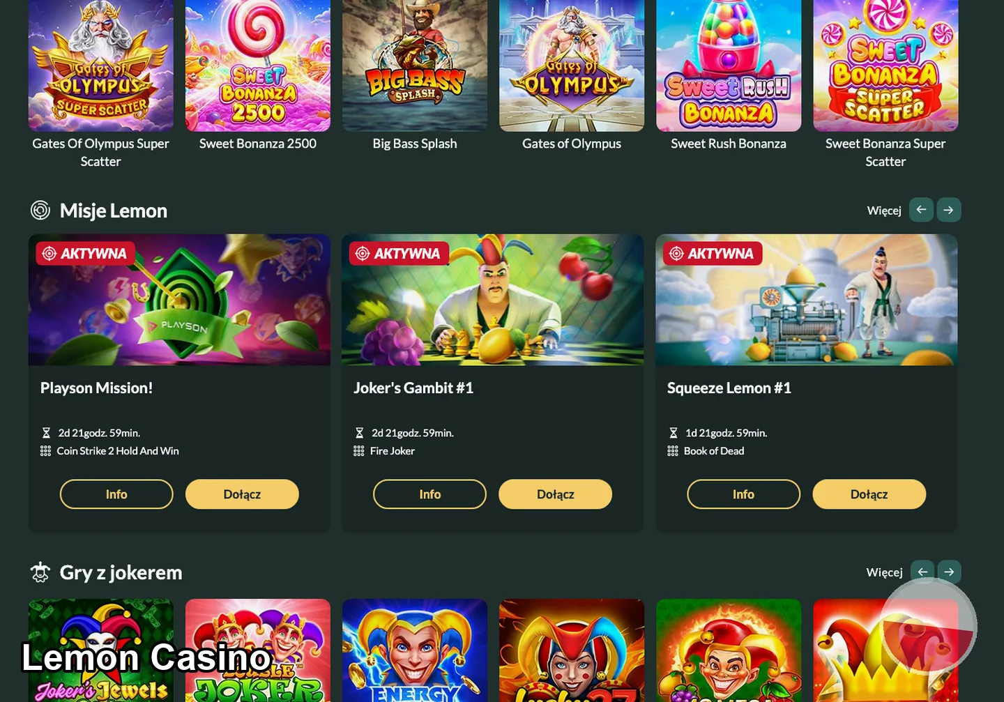 Lemon Casino – gry i automaty