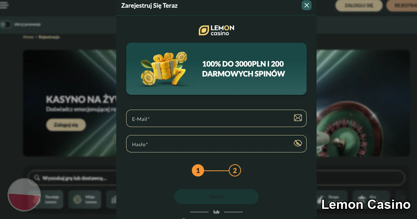 Lemon Casino – rejestracja